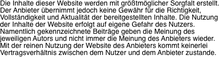 Die Inhalte dieser Website werden