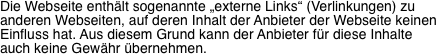 Die Webseite enthält sogenannte „externe